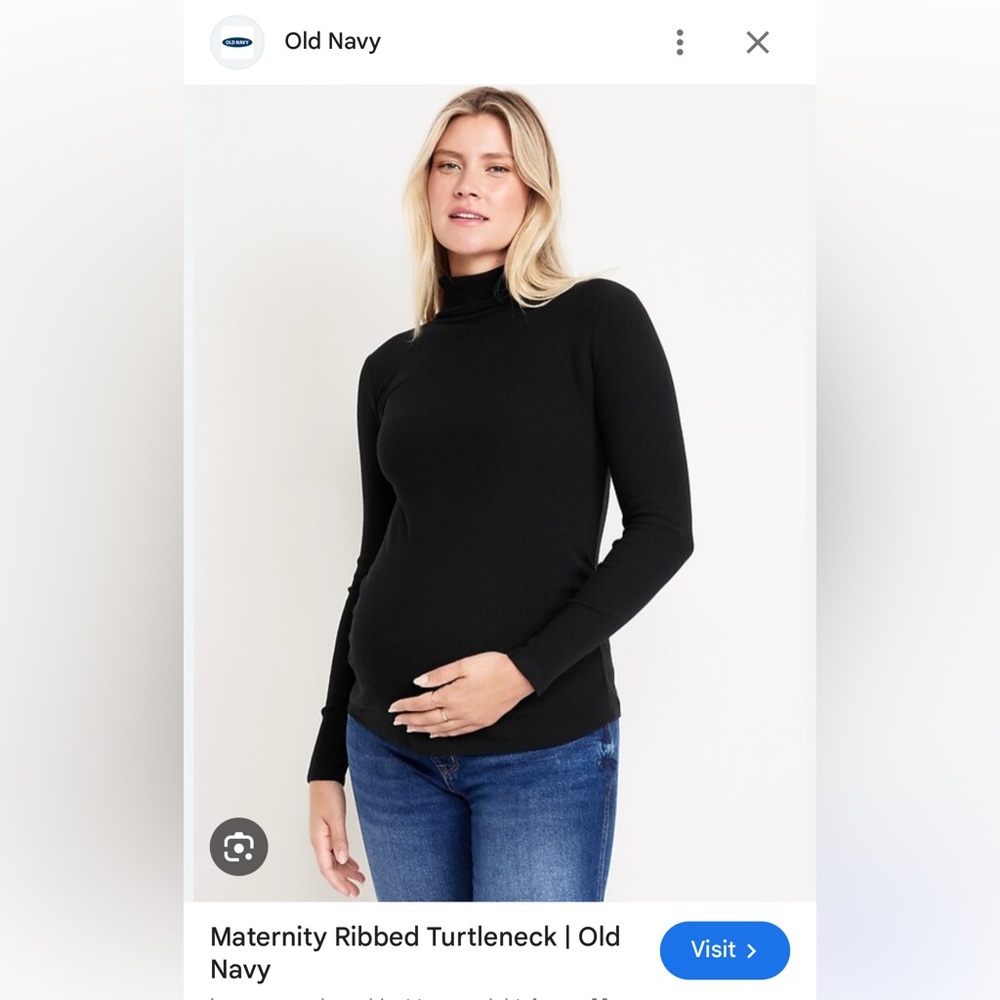 Old Navy Small Black Maternity Ribbed Turtleneck Top